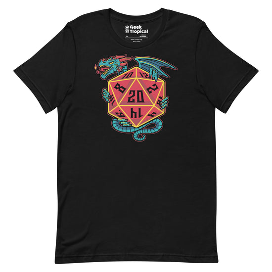 D20 Dice Dragon T-Shirt Geek Nerd Advertise to Meta board game print dnd & rpg print