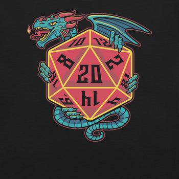 D20 Dice Dragon T-Shirt Geek Nerd Advertise to Meta board game print dnd & rpg print