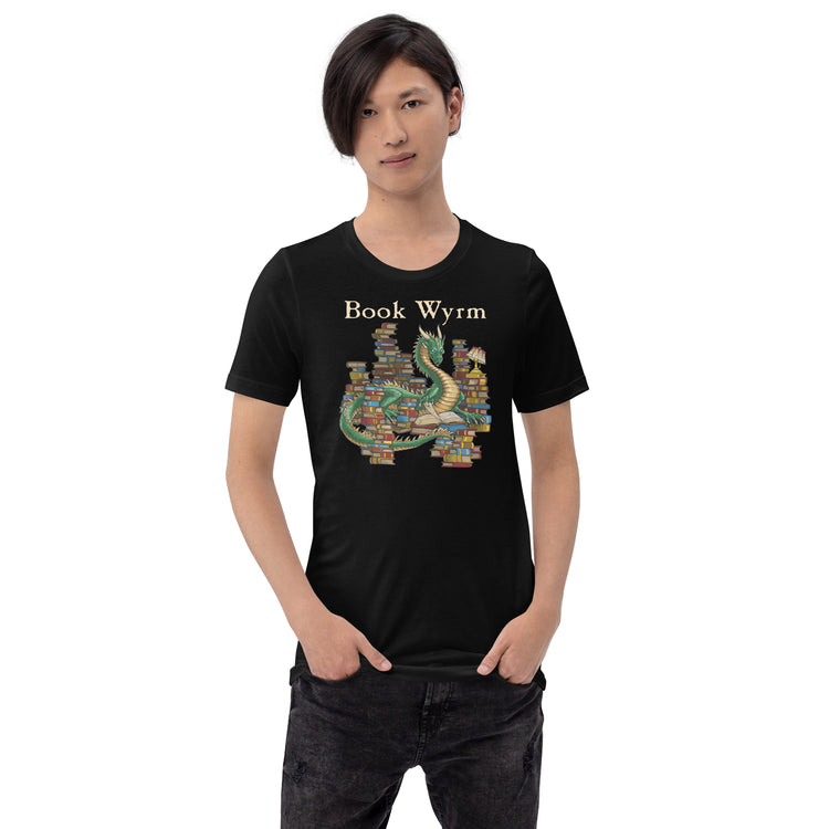 Book Wyrm T-Shirt Geek Nerd Advertise to Meta Book Prints Fantasy Prints