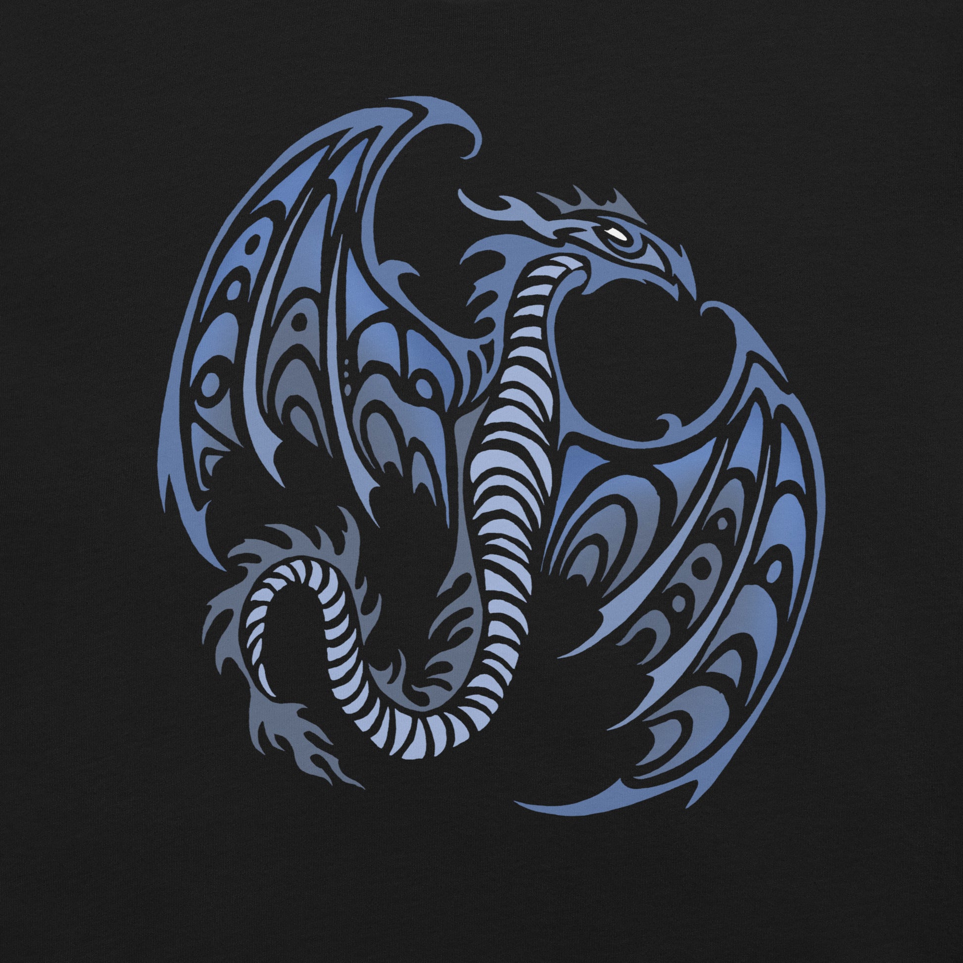 Blue Tribal Dragon T-Shirt 2