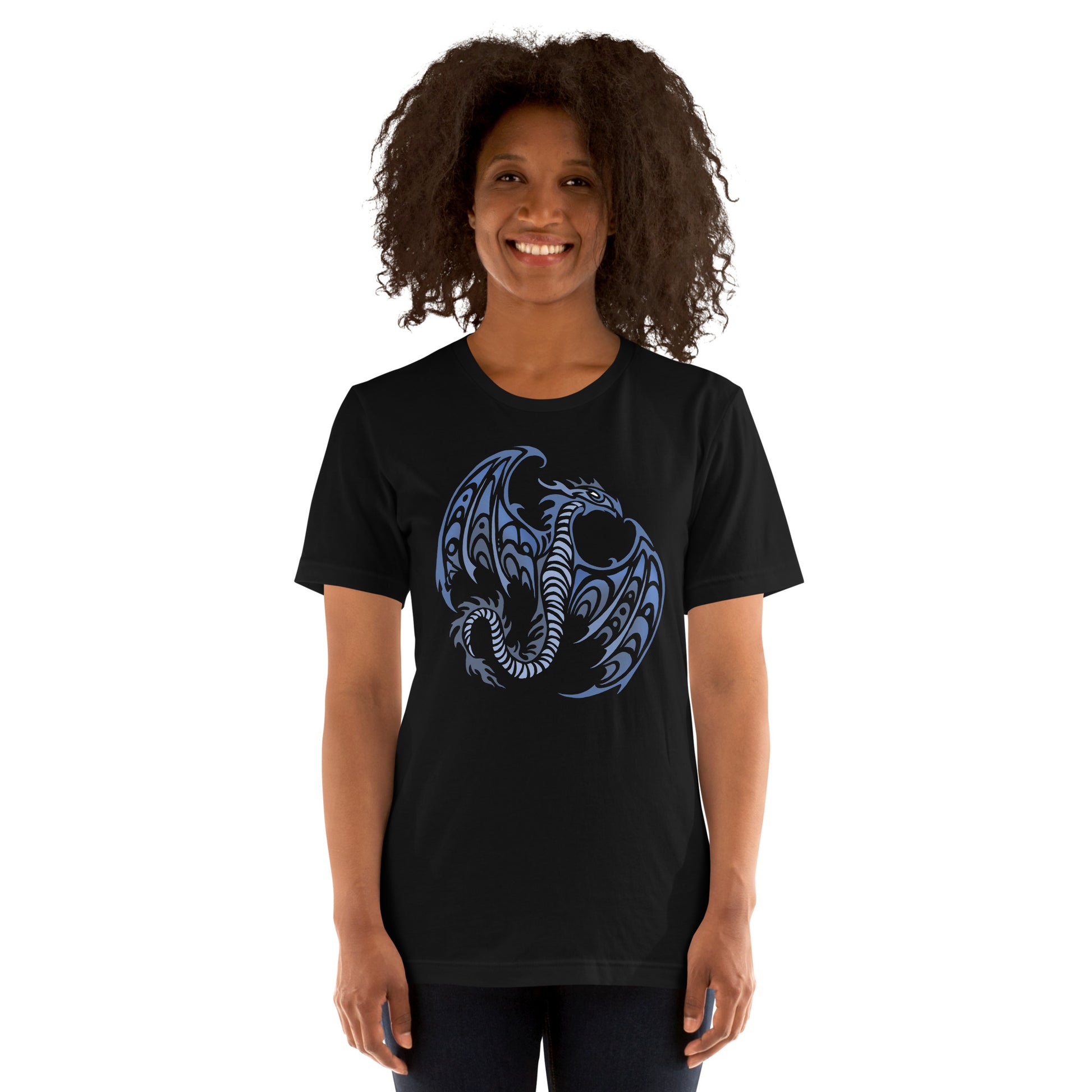 Blue Tribal Dragon T-Shirt 5