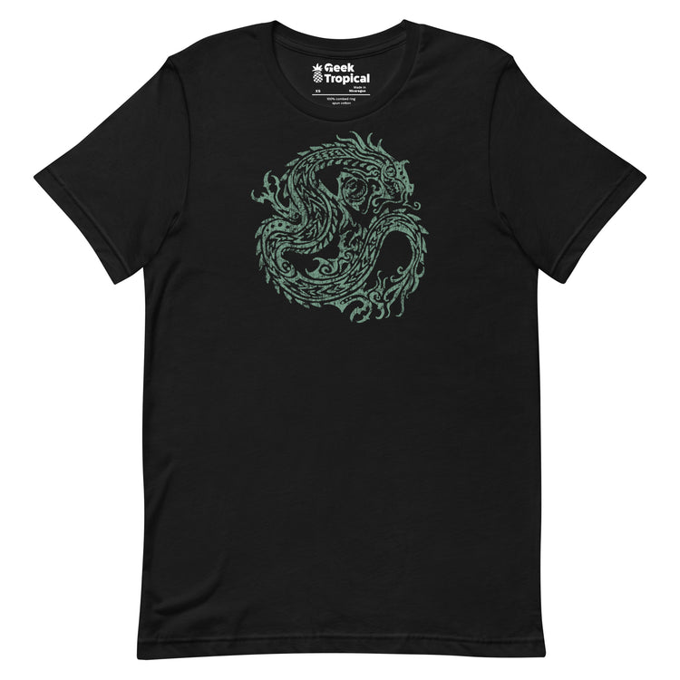 Ancient Dragon T-Shirt Geek Nerd Advertise to Meta Fantasy Prints FLOW DESC WRITING