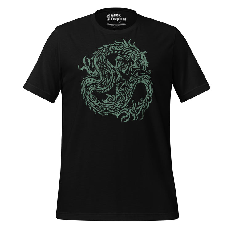 Ancient Dragon T-Shirt Geek Nerd Advertise to Meta Fantasy Prints FLOW DESC WRITING