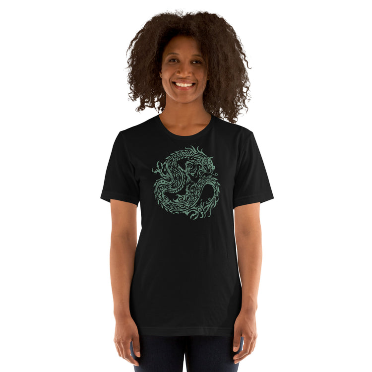 Ancient Dragon T-Shirt Geek Nerd Advertise to Meta Fantasy Prints FLOW DESC WRITING
