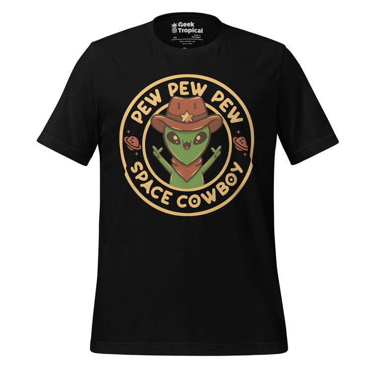 Space Cowboy Funny Alien T-Shirt Geek Nerd Advertise to Meta Design by Tobe Fonseca FLOW DESC WRITING