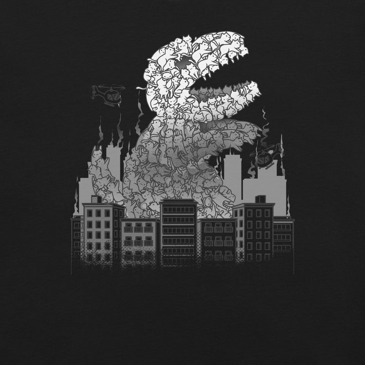 Catzilla T-Shirt Geek Nerd Advertise to Meta Animal Patterns Anime