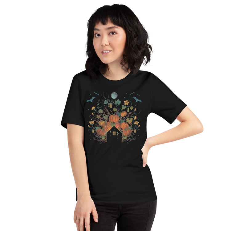 Pumpkin Rooftop T-Shirt Geek Nerd Advertise to Meta Botany Print Design by Episodic