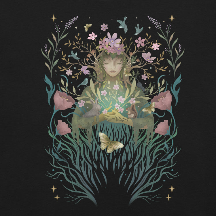 Spring Goddess T-Shirt Geek Nerd Advertise to Meta Botany Print Design by Episodic