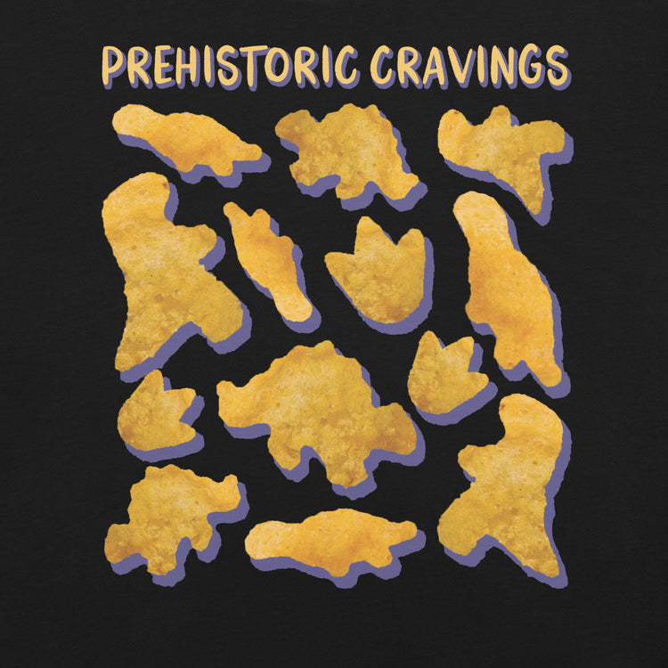 Prehistoric Cravings Dinosaur Chicken Nuggets T-Shirt Geek Nerd Advertise to Meta Design by Random Galaxy dinosaur print