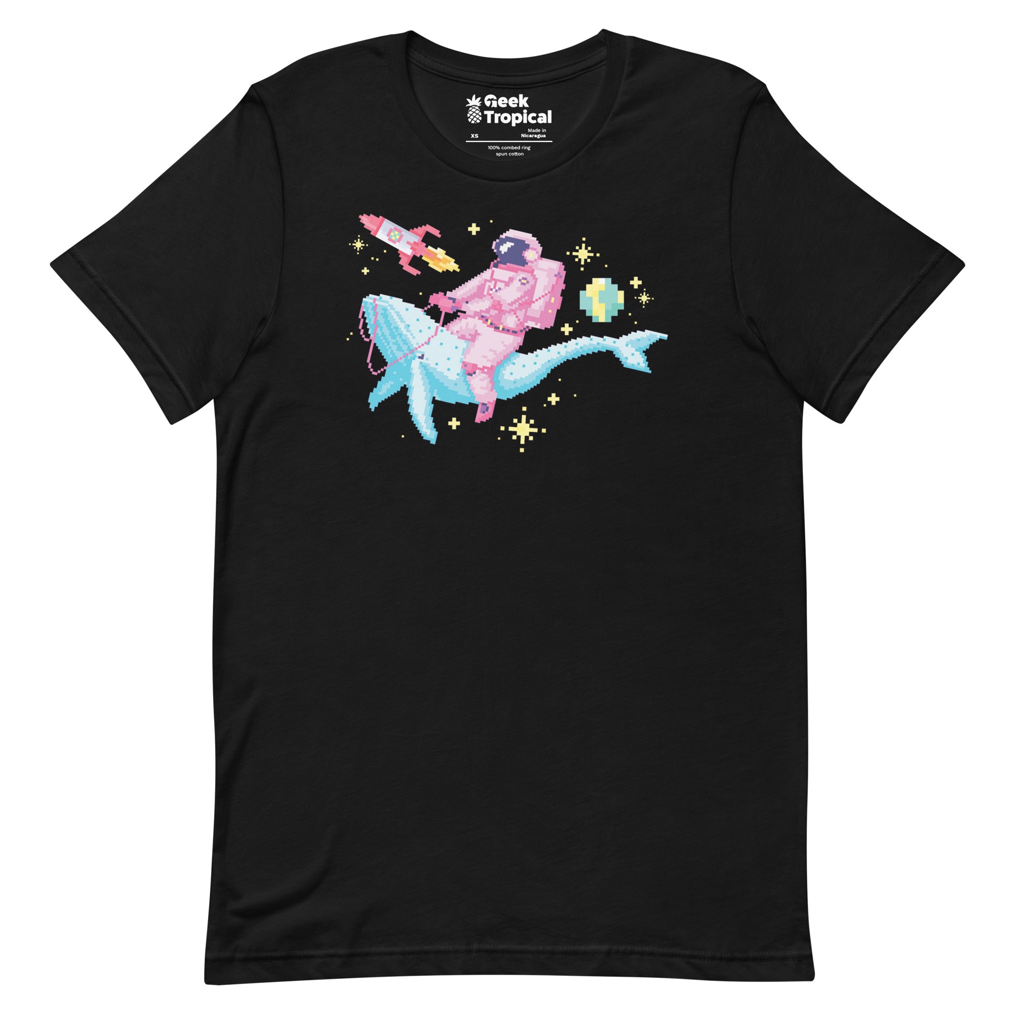 Astronaut Riding Space Whale T-Shirt Geek Nerd Advertise to Meta Elle Fantasy Prints