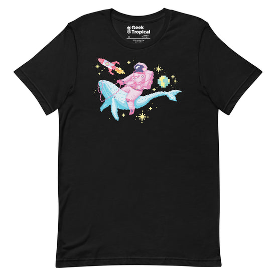 Astronaut Riding Space Whale T-Shirt Geek Nerd Advertise to Meta Elle Fantasy Prints
