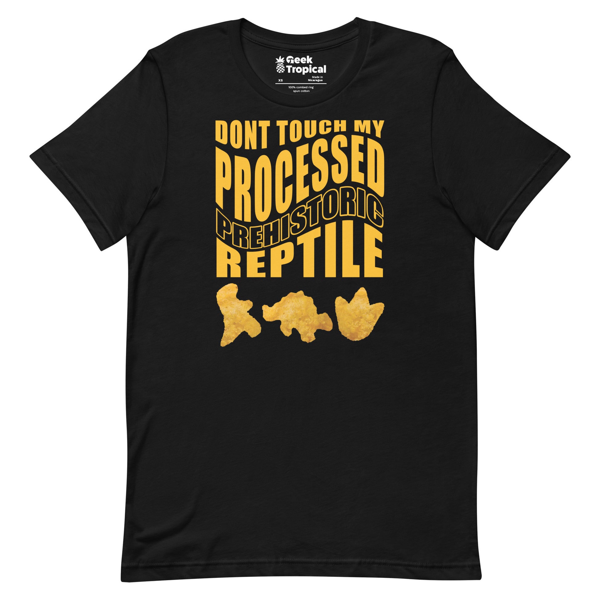 Processed Prehistoric Reptile Dinosaur Chicken Nuggets T-Shirt 1