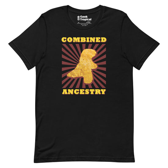 Combined Ancestry Dinosaur Chicken Nugget T-Shirt Geek Nerd Advertise to Meta Animal Patterns Design by Random Galaxy