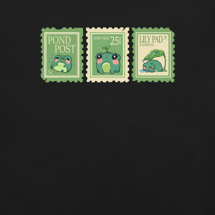Raining Frogs Stamps T-Shirt Geek Nerd Advertise to Meta Animal Patterns Design by Ardi Tong
