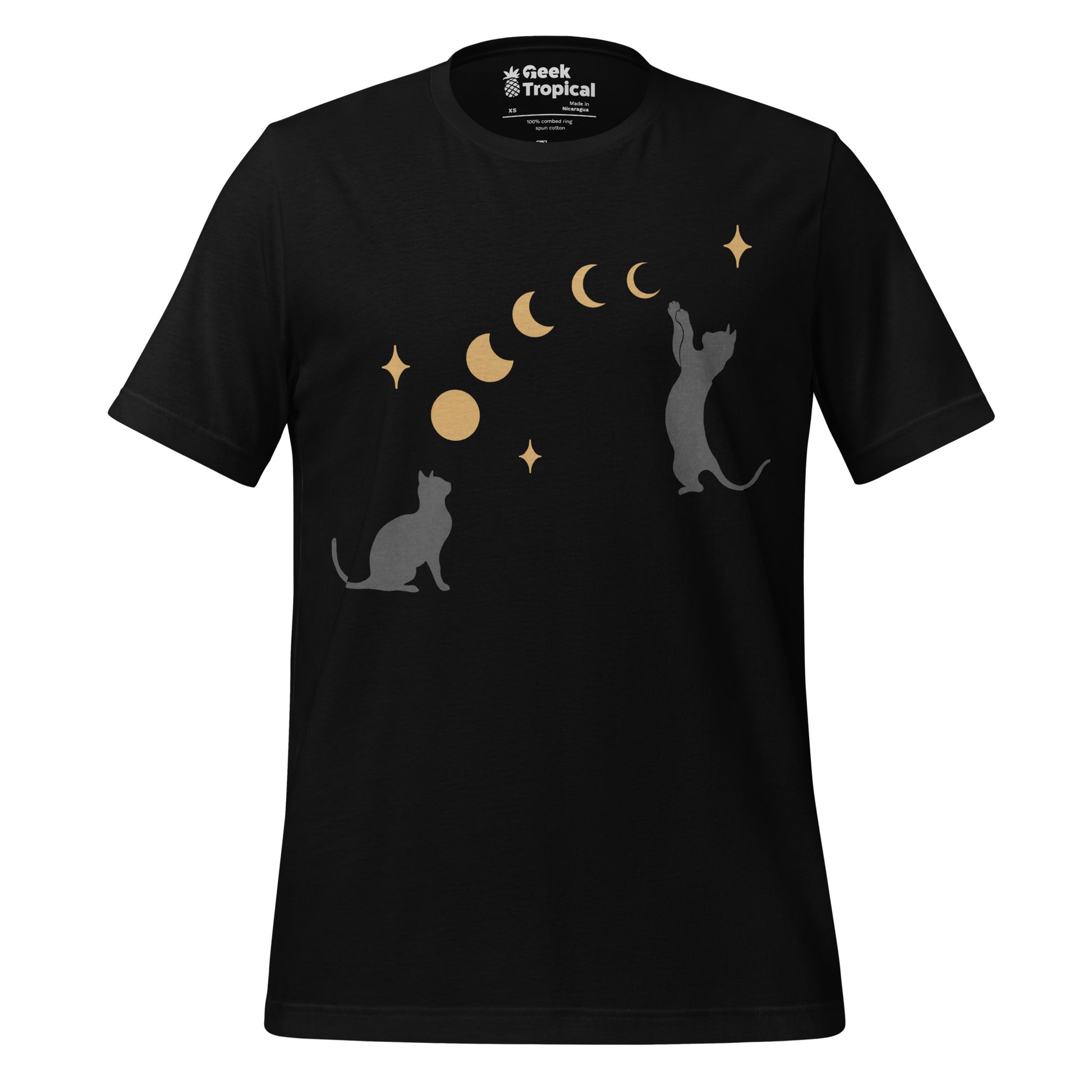 Diagonal Cat and Moon T-Shirt 4