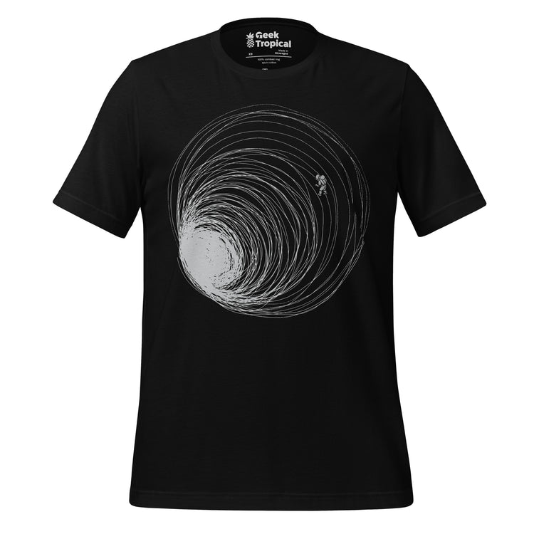 Astronaut Exploring Black Hole T-Shirt Geek Nerd Advertise to Meta Design by Tobe Fonseca FLOW DESC WRITING