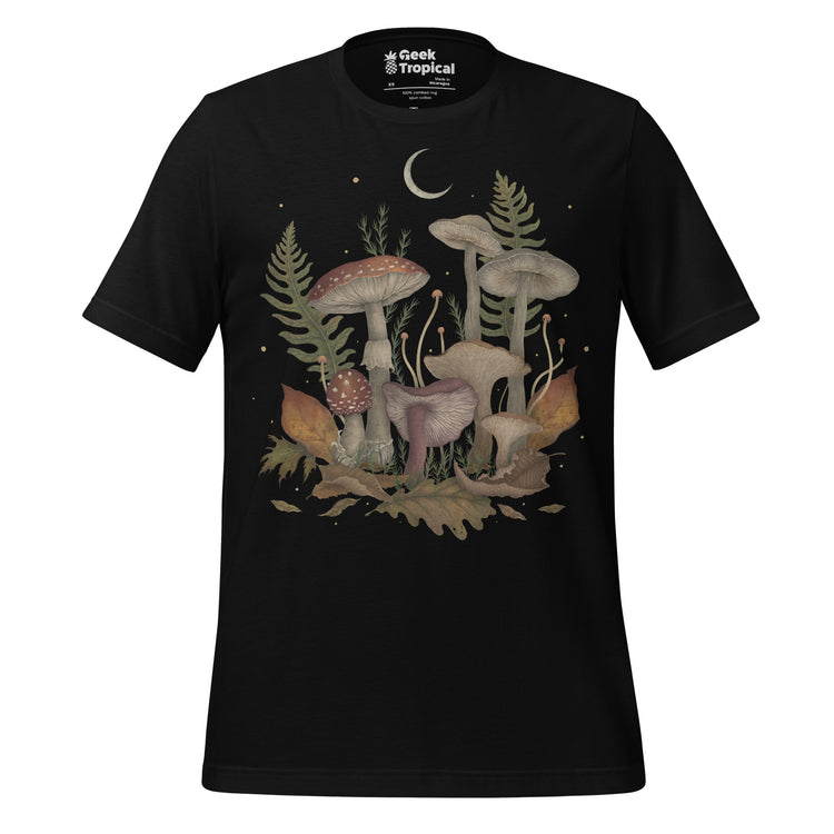 Autumn Mushrooms T-Shirt Geek Nerd Advertise to Meta Botany Print Design by Episodic