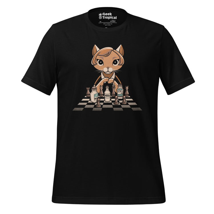 The Cat Chess Gambit T-Shirt Geek Nerd Advertise to Meta Animal Patterns board game print