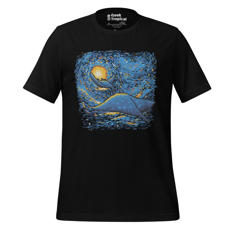 Starry Sky Sea Manta Ray T-Shirt Geek Nerd Advertise to Meta Animal Patterns Design by Tobe Fonseca