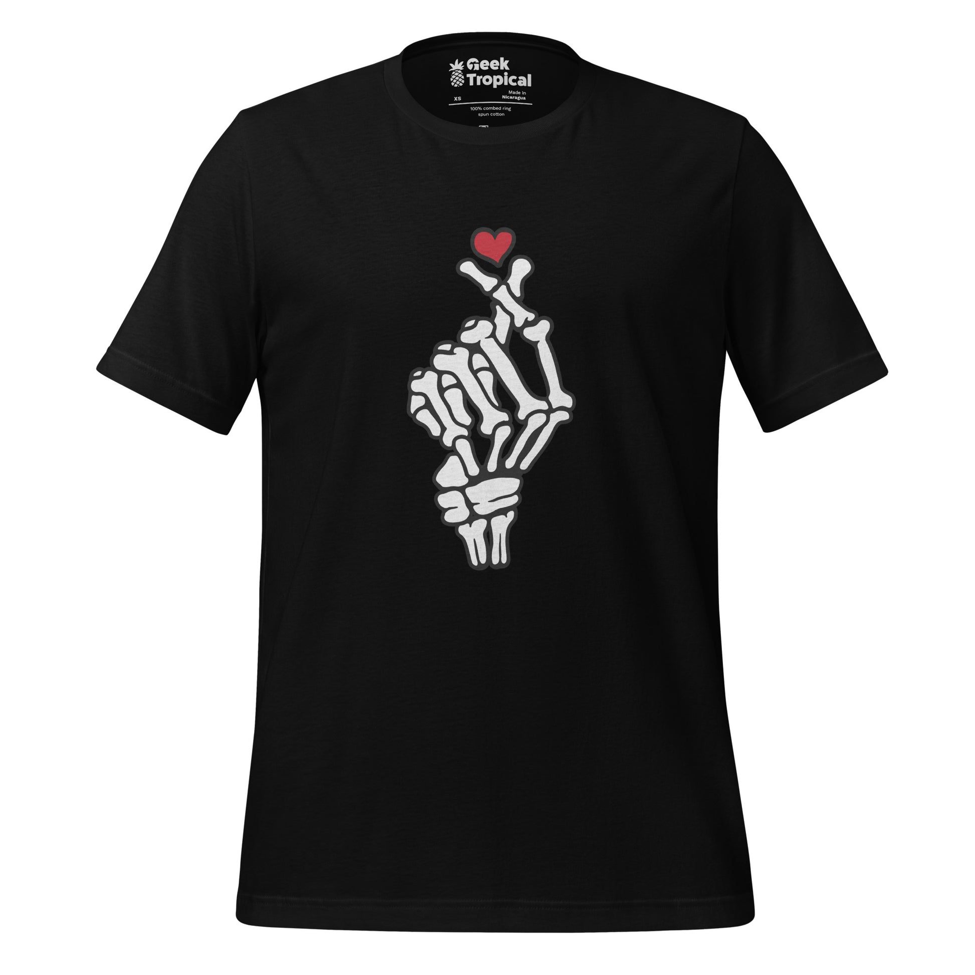 Skeleton Heart Hand T-Shirt 4