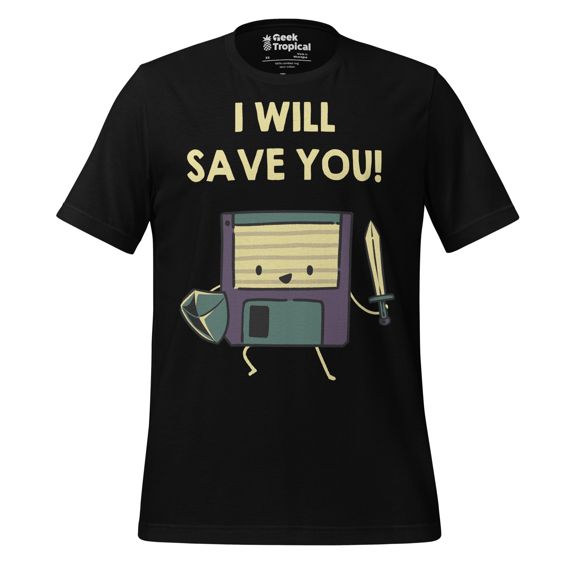 Floppy Disk Knight I Will Save You T-Shirt 4