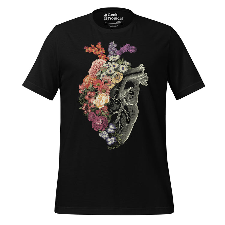 Flower Heart Spring T-Shirt Geek Nerd Advertise to Meta Botany Print Design by Tobe Fonseca