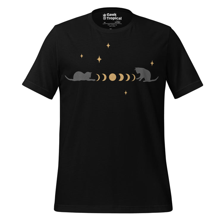 A Cat and the Moon T-Shirt Geek Nerd Advertise to Meta Animal Patterns Design by Episodic