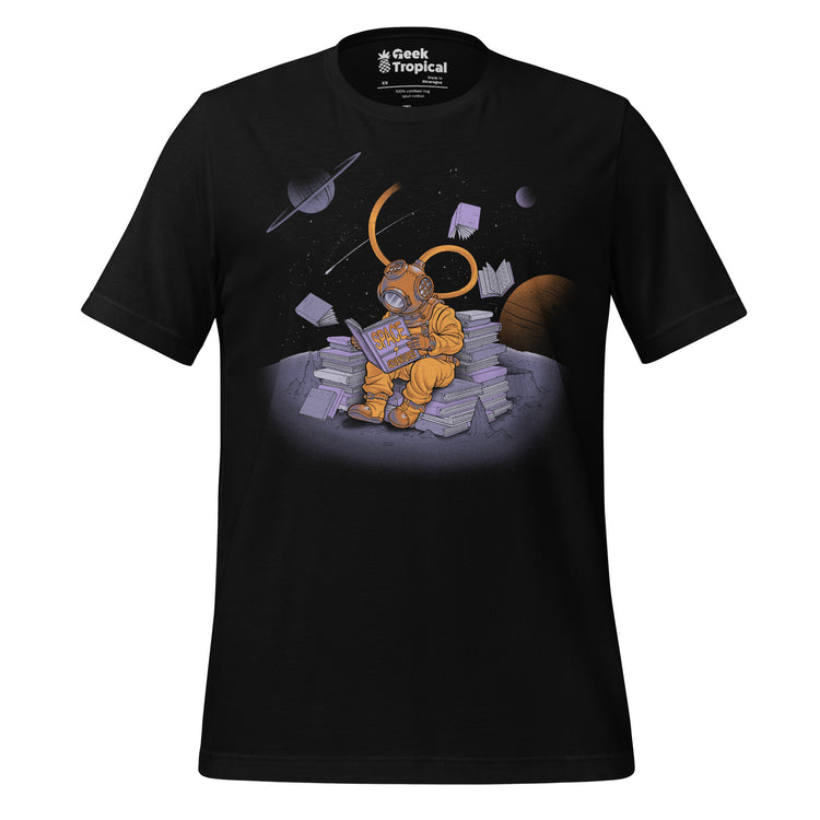 A Reader Lives A Thousand Lives T-Shirt Geek Nerd Advertise to Meta Book Prints Design by Tobe Fonseca