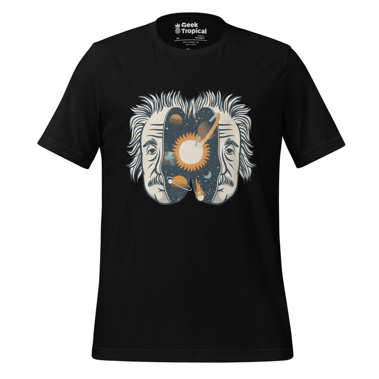 Albert Einstein Head Universe T-Shirt Geek Nerd Advertise to Meta Design by Tobe Fonseca FLOW DESC WRITING