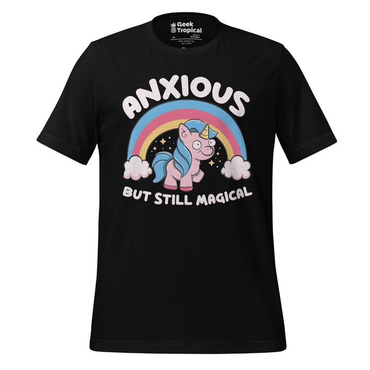 Anxious But Still Magical Unicorn T-Shirt Geek Nerd Advertise to Meta Design by Tobe Fonseca Fantasy Prints
