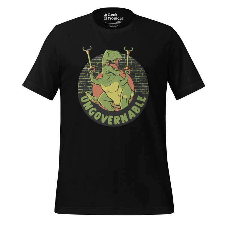 Ungovernable Dinosaur T-Shirt Geek Nerd Advertise to Meta Animal Patterns Design by Tobe Fonseca