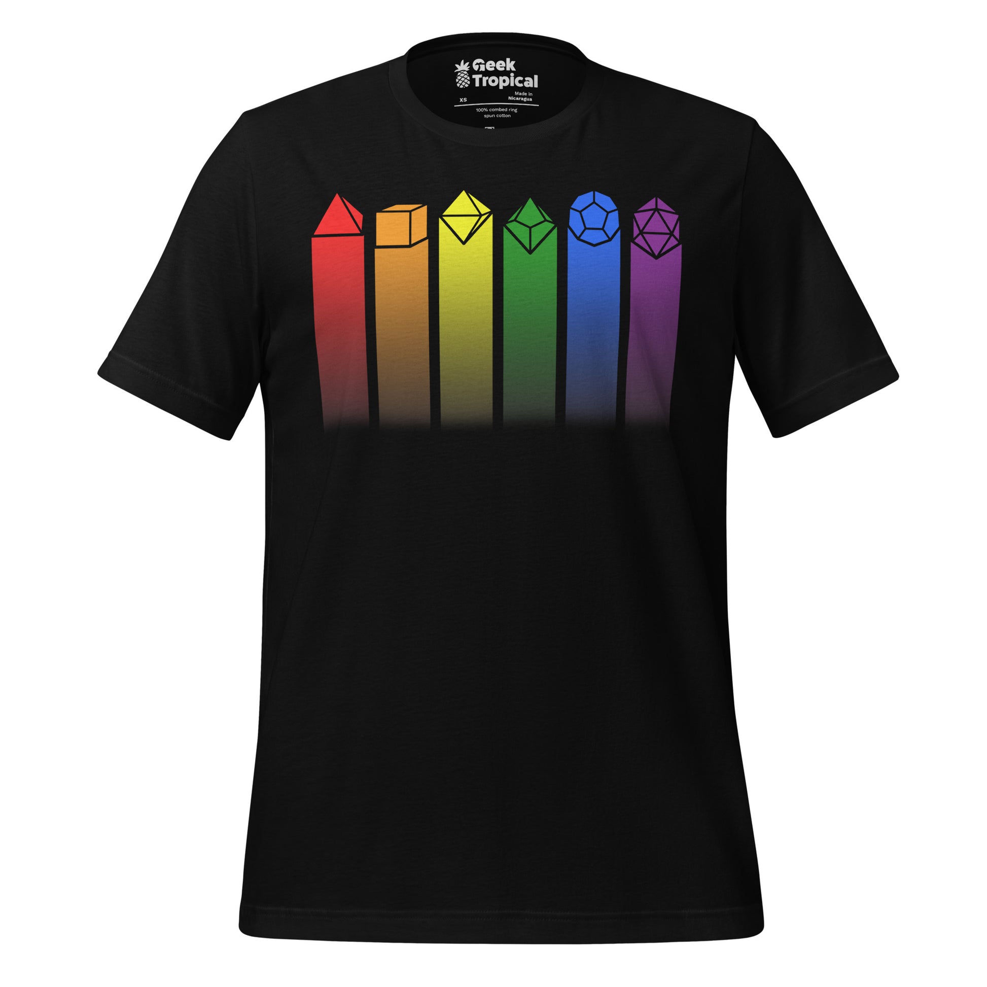 Rainbow RPG Dice T-Shirt 4