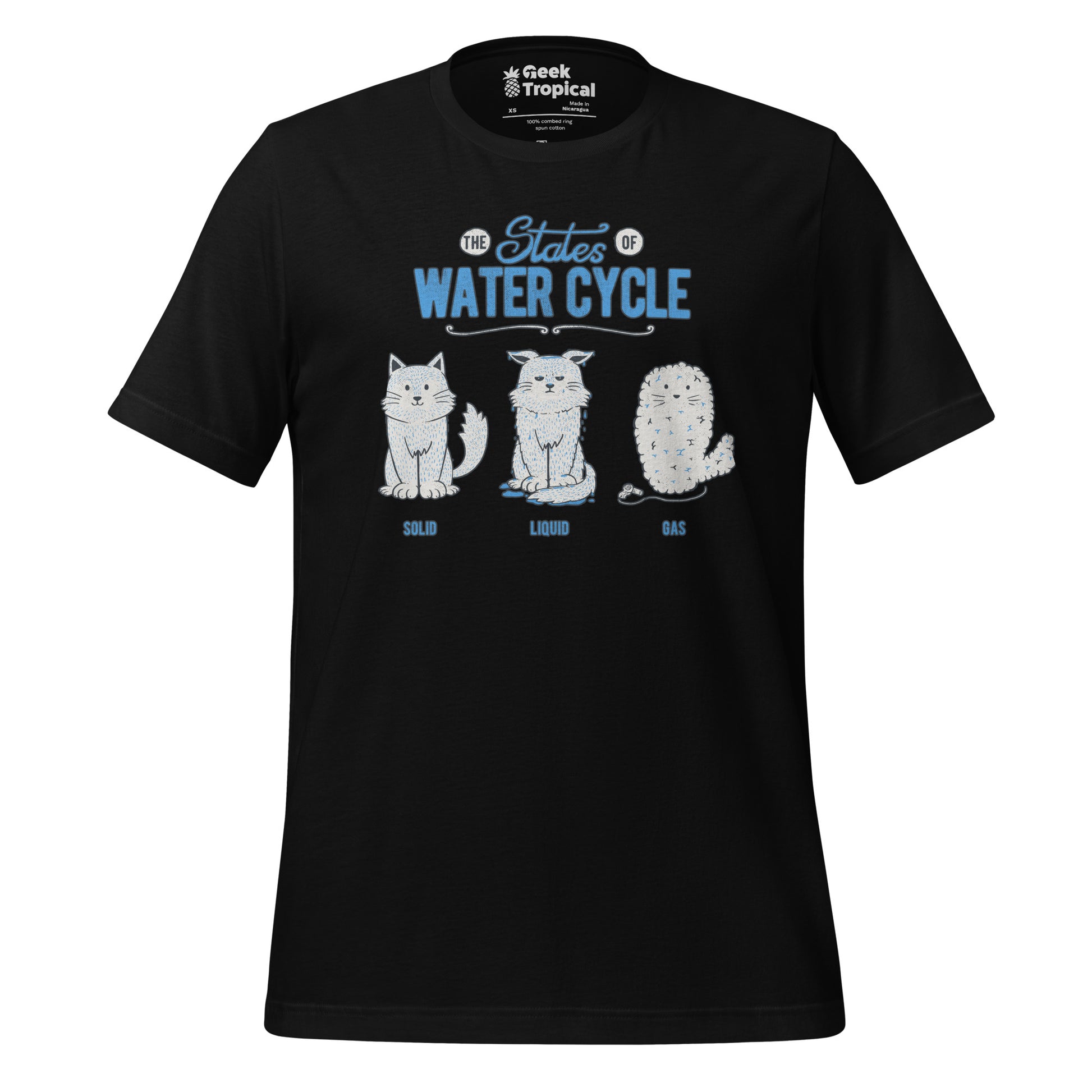 States of the Cat Water Cycle T-Shirt 4