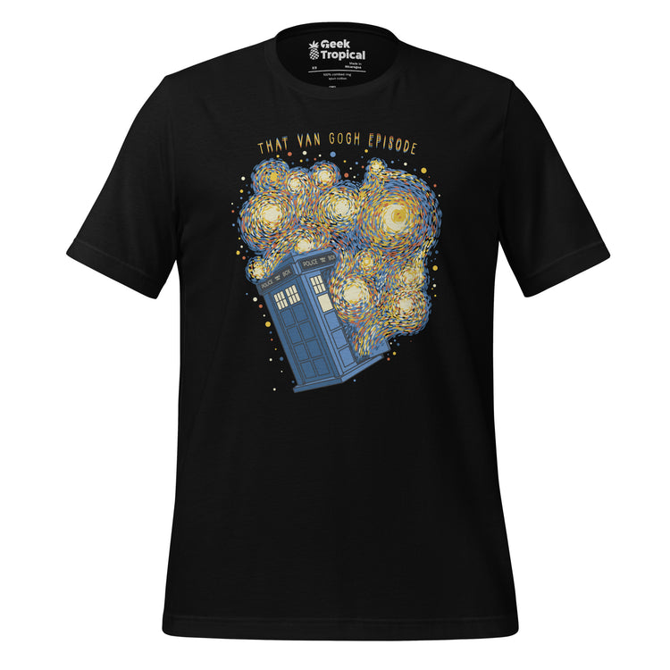 Time Travel Van Gogh Episode T-Shirt Geek Nerd Advertise to Meta Design by Tobe Fonseca FLOW DESC WRITING