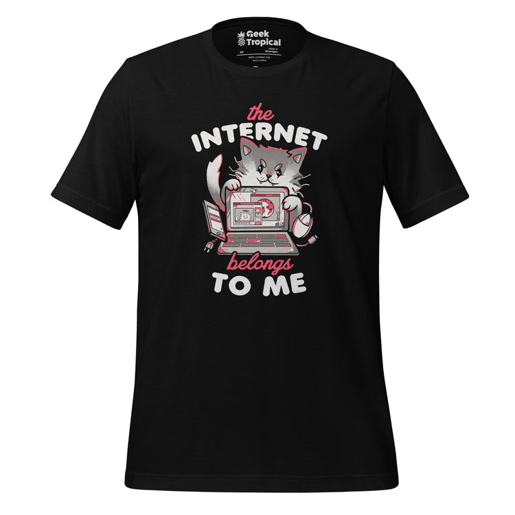 The Internet Belongs to Cats T-Shirt Geek Nerd Advertise to Meta Animal Patterns computer print