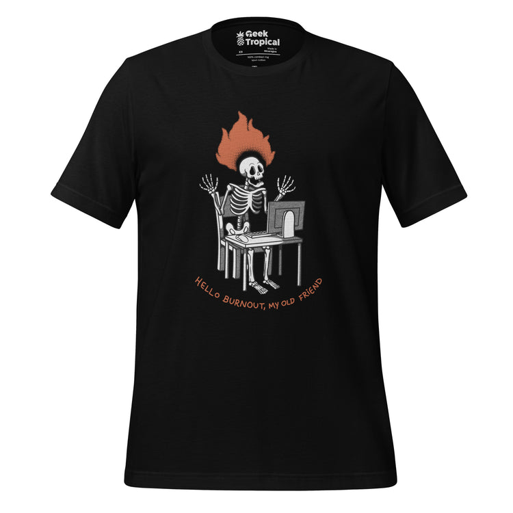 Skeleton Computer Burnout T-Shirt Geek Nerd Advertise to Meta computer print Design by Tobe Fonseca