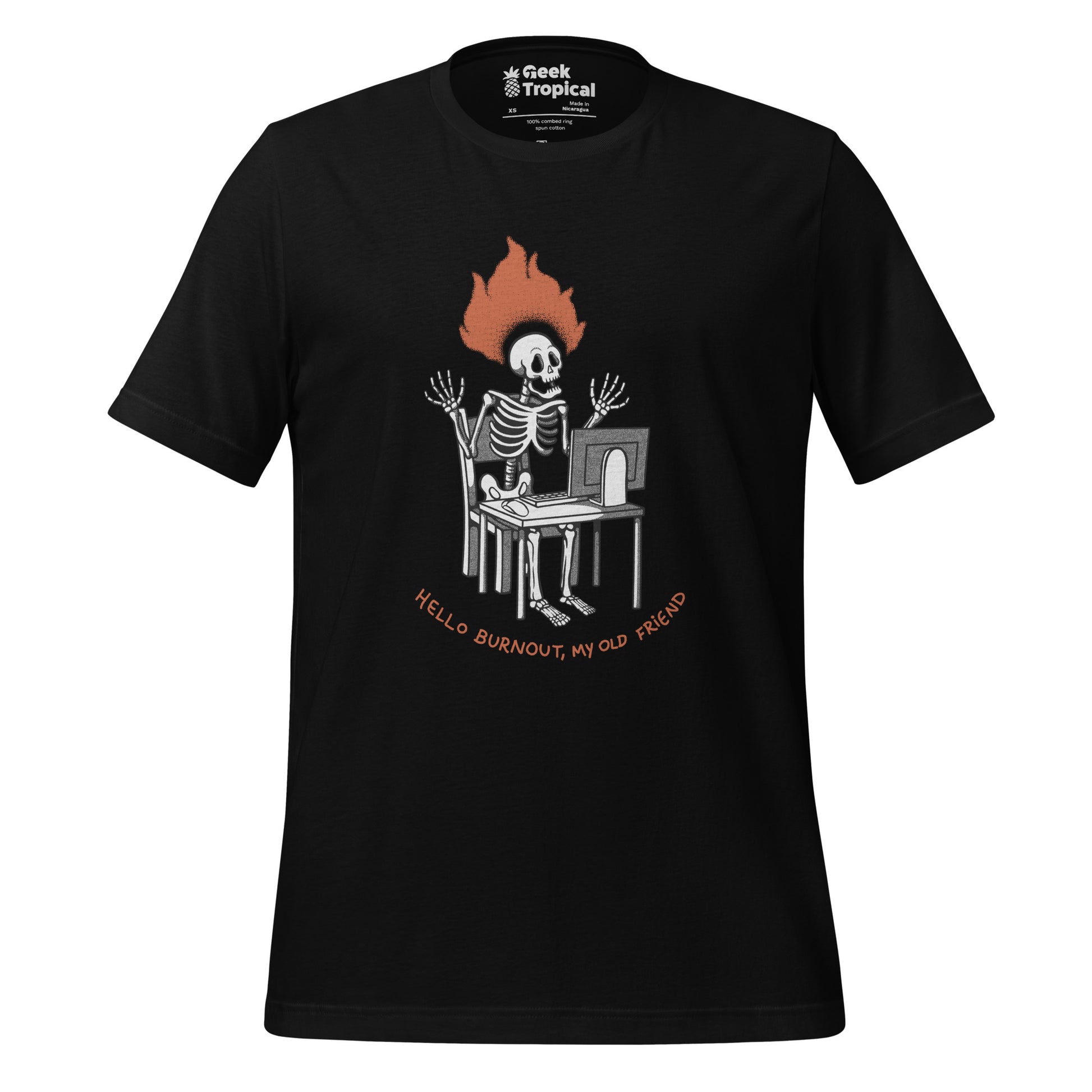 Skeleton Computer Burnout T-Shirt 4