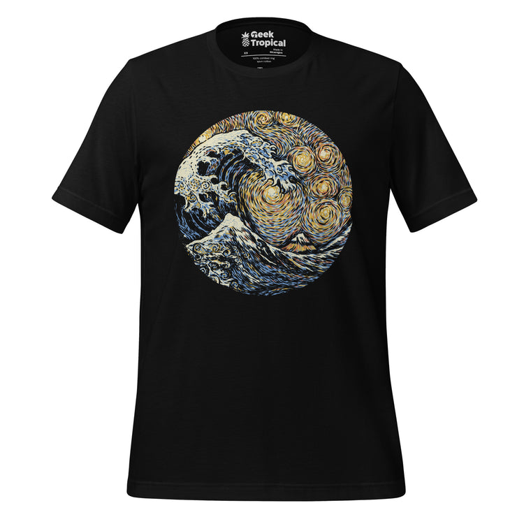 Kanagawa Wave The Starry Night T-Shirt Geek Nerd Advertise to Meta Anime Design by Tobe Fonseca