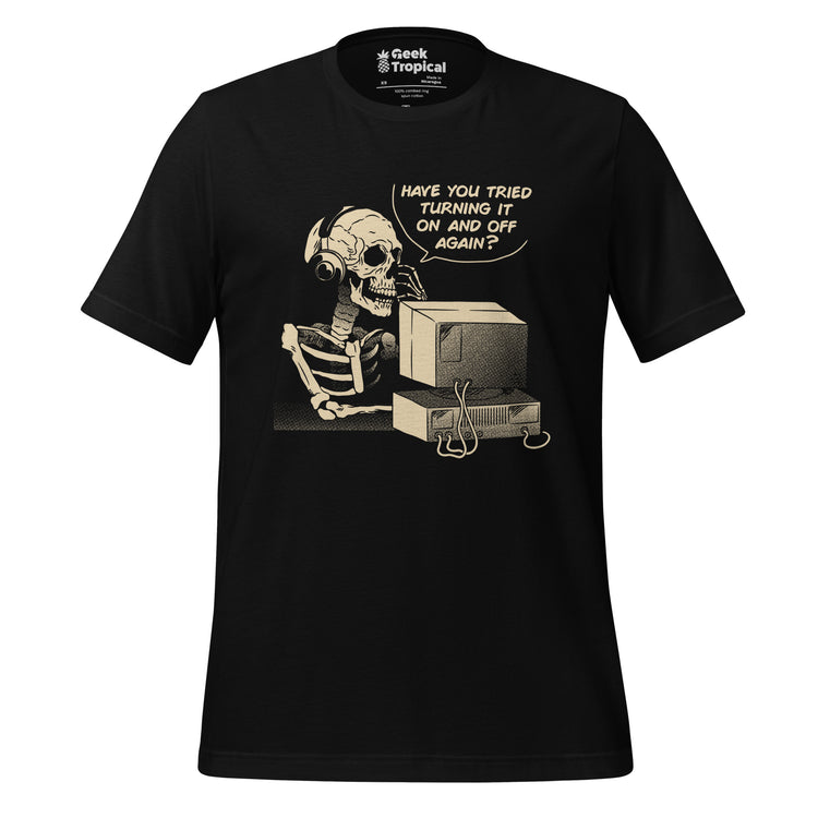Skeleton IT T-Shirt Geek Nerd Advertise to Meta computer print Design by Tobe Fonseca