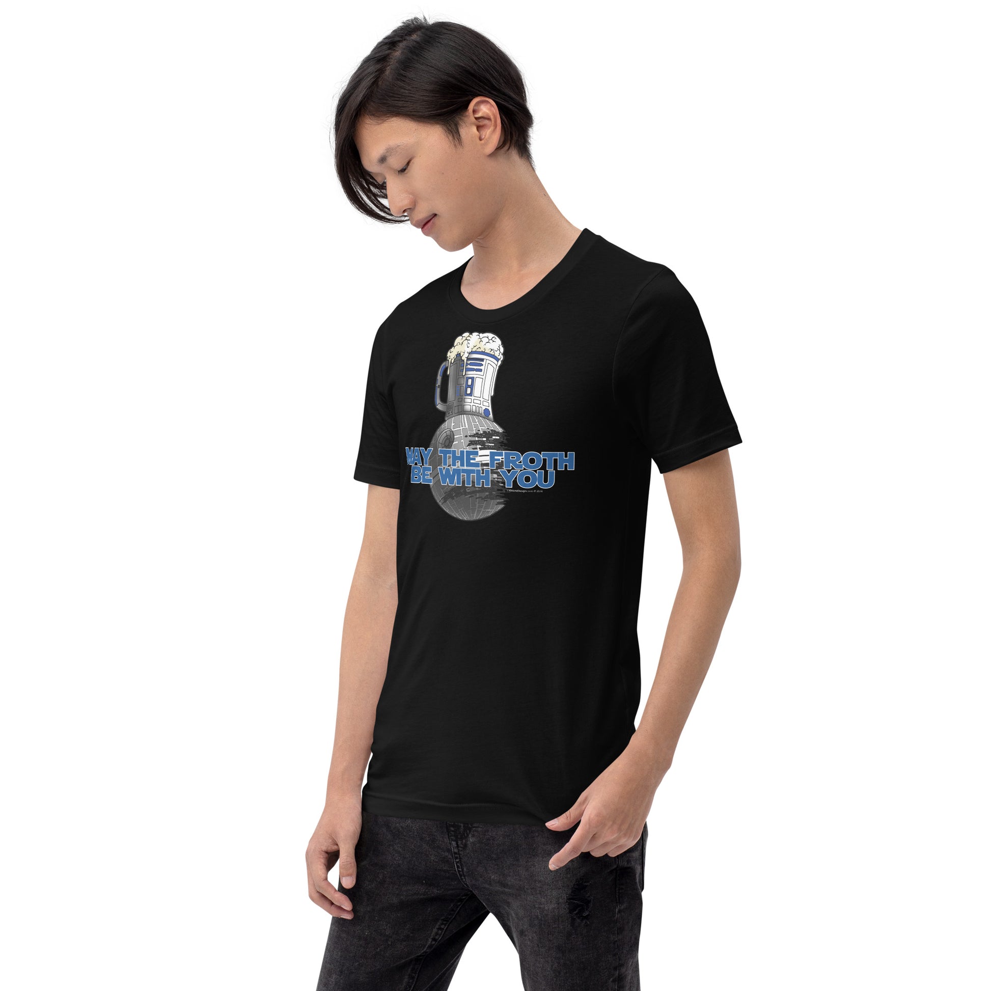 Froth be with you t-shirt Geek Nerd Advertise to Meta FLOW DESC WRITING Funny Prints