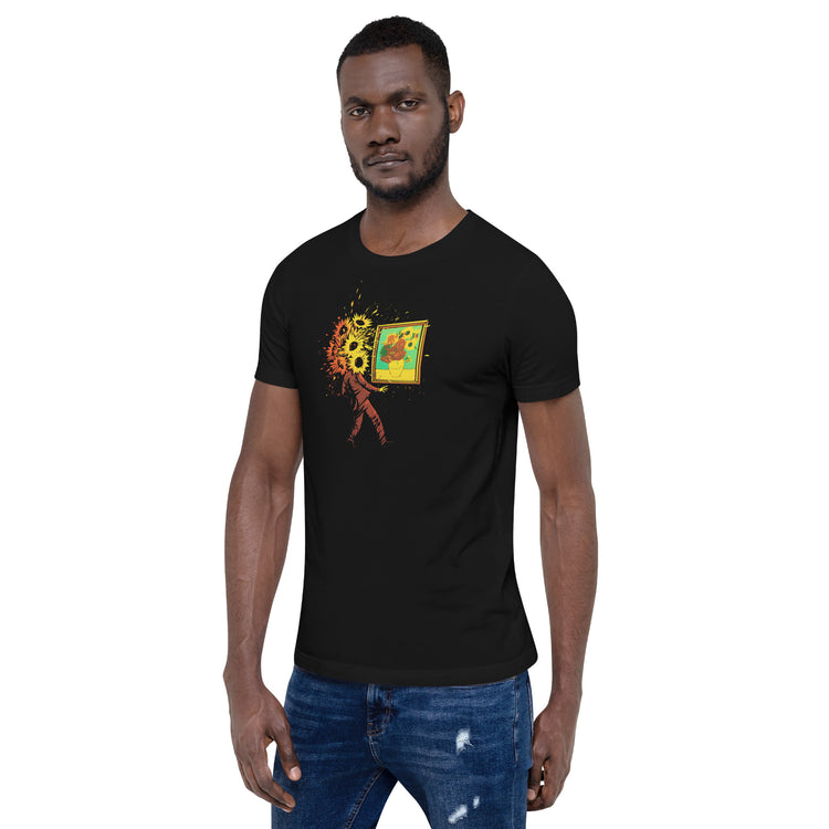 Van Gogh's Sunflowers T-Shirt Geek Nerd Advertise to Meta Botany Print Design by Tobe Fonseca