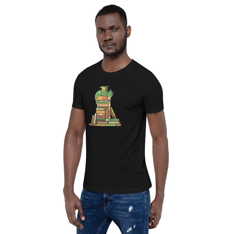 Treasure Hoarder Dragon Dark T-Shirt Geek Nerd Advertise to Meta Book Prints Design by Tobe Fonseca