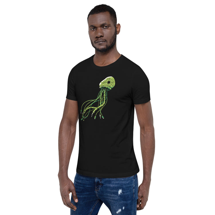 Technology Cyberpunk Jellyfish Science Computer T-Shirt Geek Nerd Advertise to Meta computer print Design by Tobe Fonseca