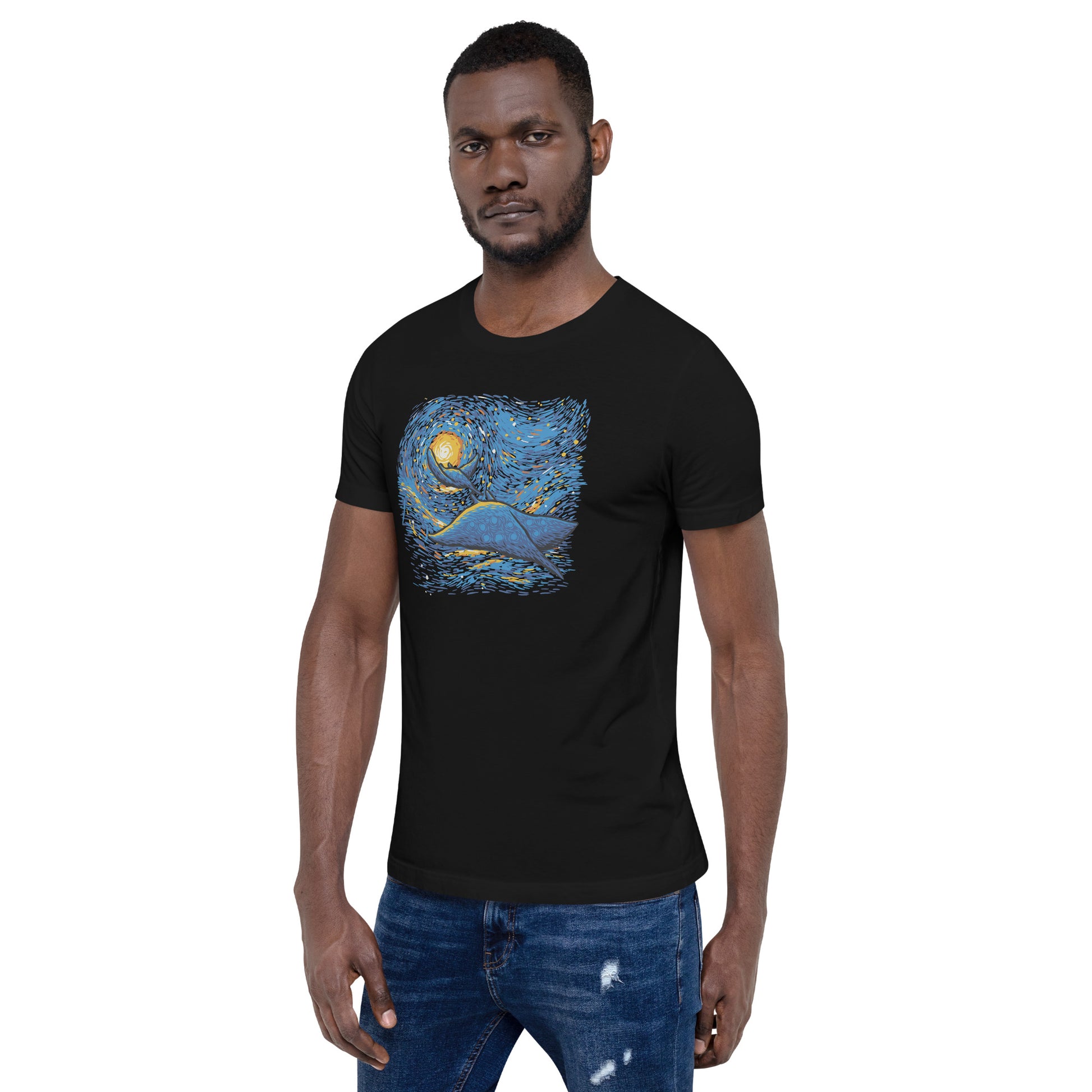 Starry Sky Sea Manta Ray T-Shirt Geek Nerd Advertise to Meta Animal Patterns Design by Tobe Fonseca