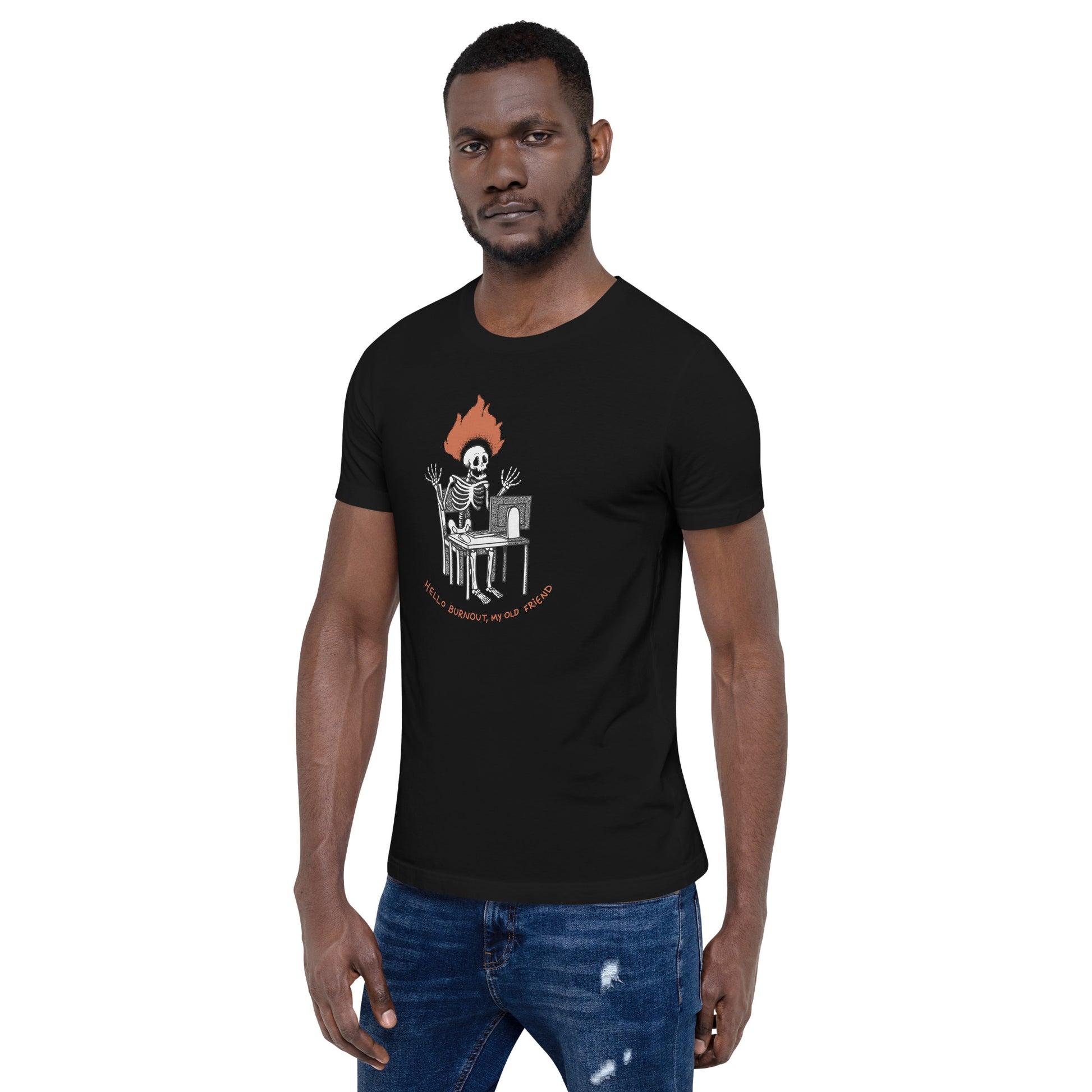 Skeleton Computer Burnout T-Shirt 6
