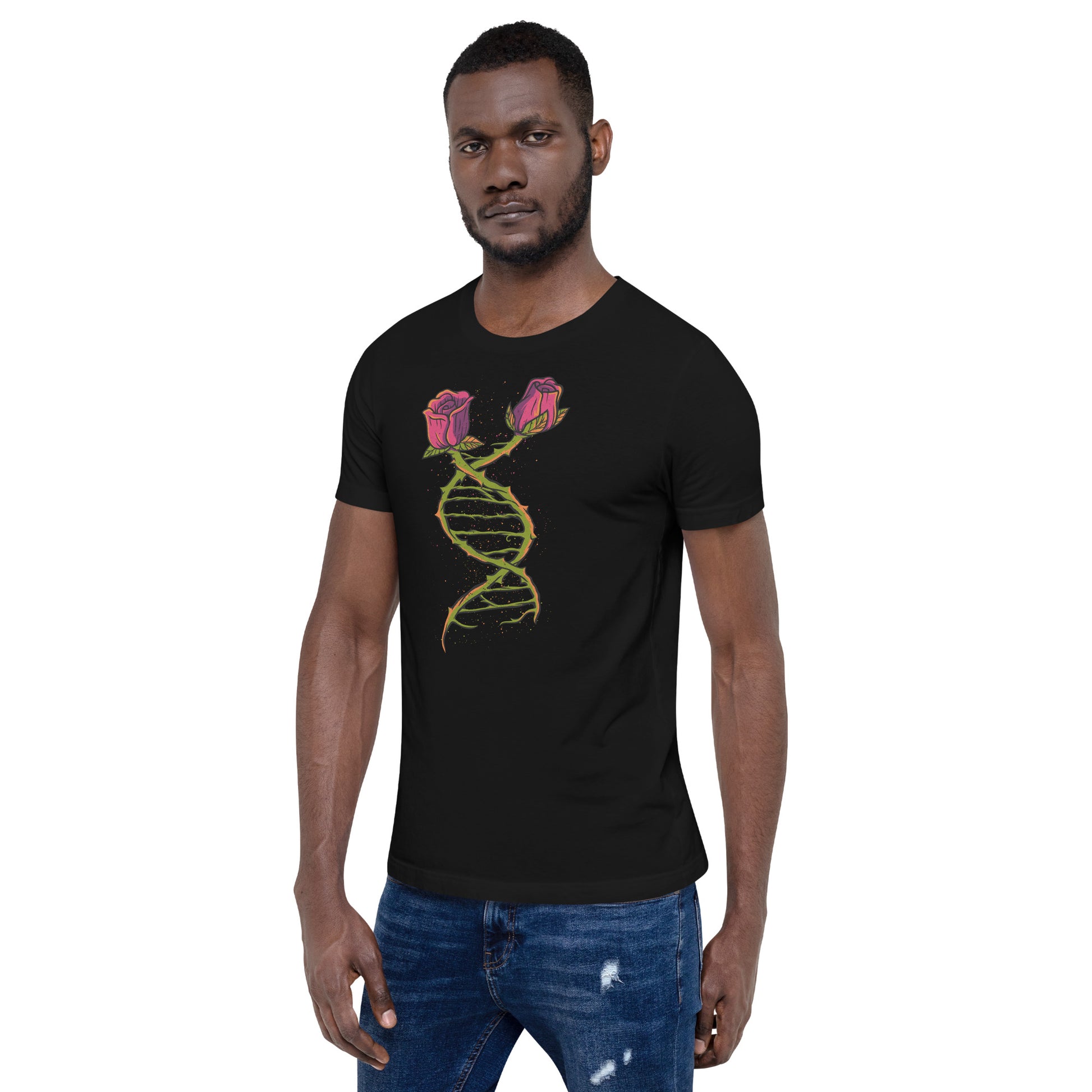 Flower DNA T-Shirt Geek Nerd Advertise to Meta Botany Print Design by Tobe Fonseca