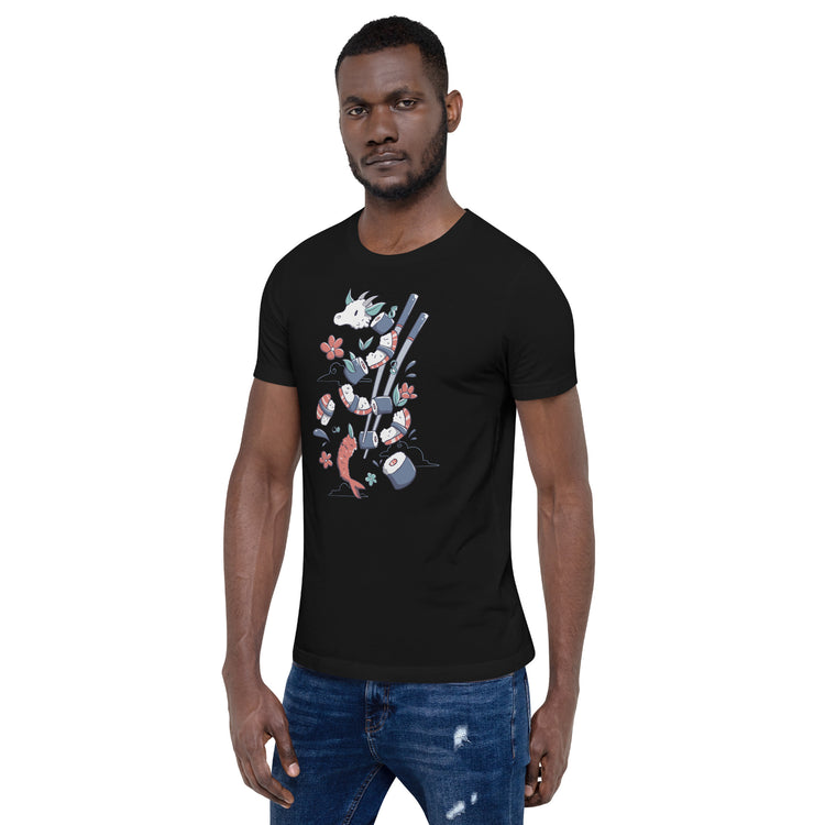 Dragonmaki Funny Sushi T-Shirt Geek Nerd Advertise to Meta Design by Tobe Fonseca Fantasy Prints