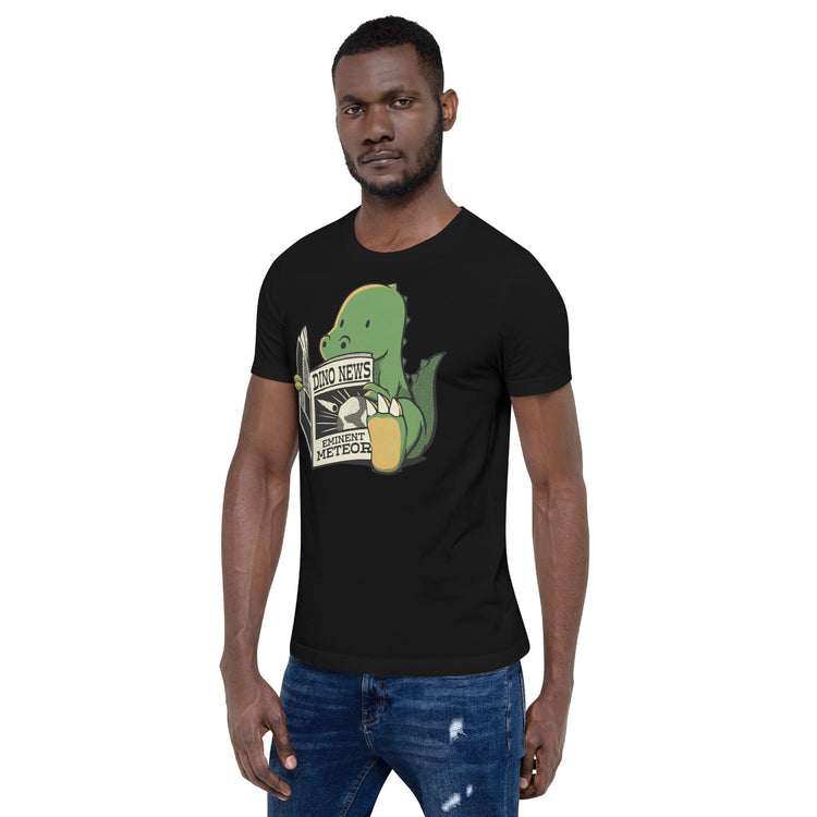 Dinosaur Meteor Jurassic News T-Shirt Geek Nerd Advertise to Meta Book Prints Design by Tobe Fonseca