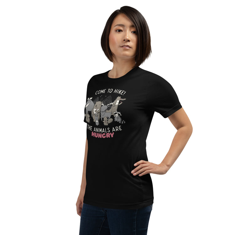 Come to Hike! The Animals Are Hungry T-Shirt Geek Nerd Advertise to Meta Design by Tobe Fonseca FLOW DESC WRITING