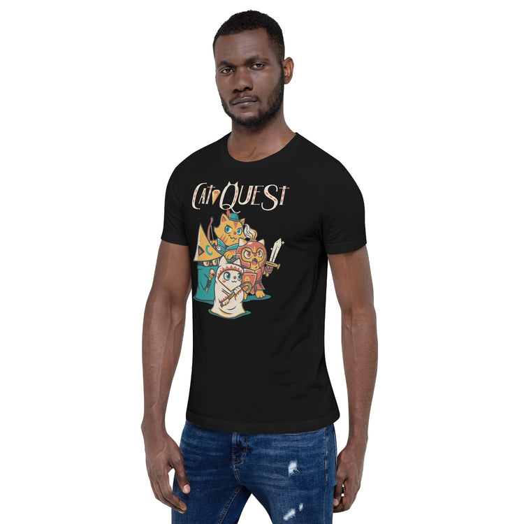 Cat Quest RPG Cats Video Game T-Shirt Geek Nerd Advertise to Meta Animal Patterns Design by Tobe Fonseca